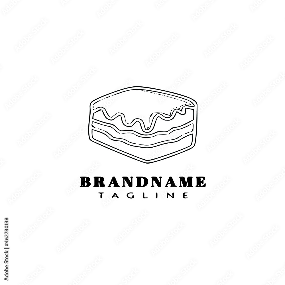 cake logo cartoon design creative icon black isolated vector illustration
