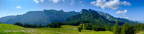 Germany, Bavaria, Arzbach, Scenic panorama of BenediktenwandÔøΩridge photo