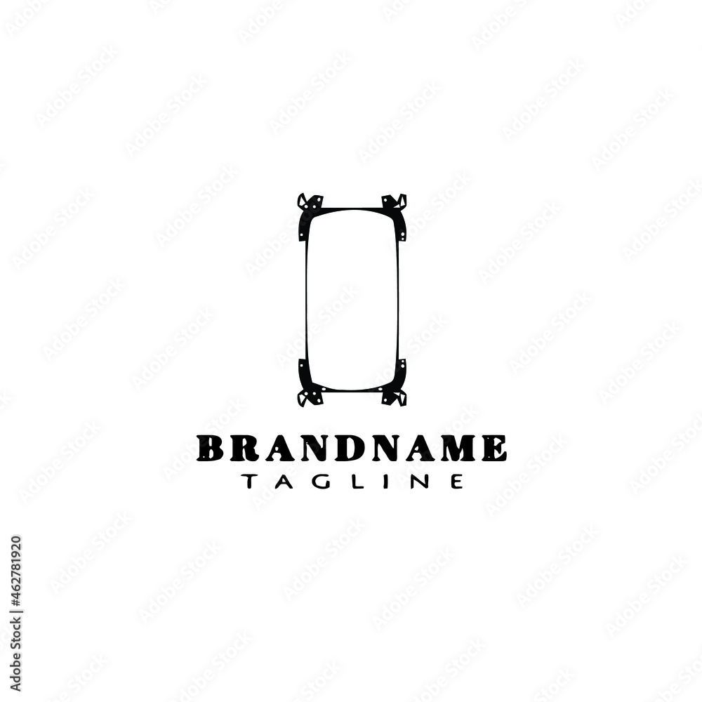 frame border logo cartoon cute black icon isolated style illustration