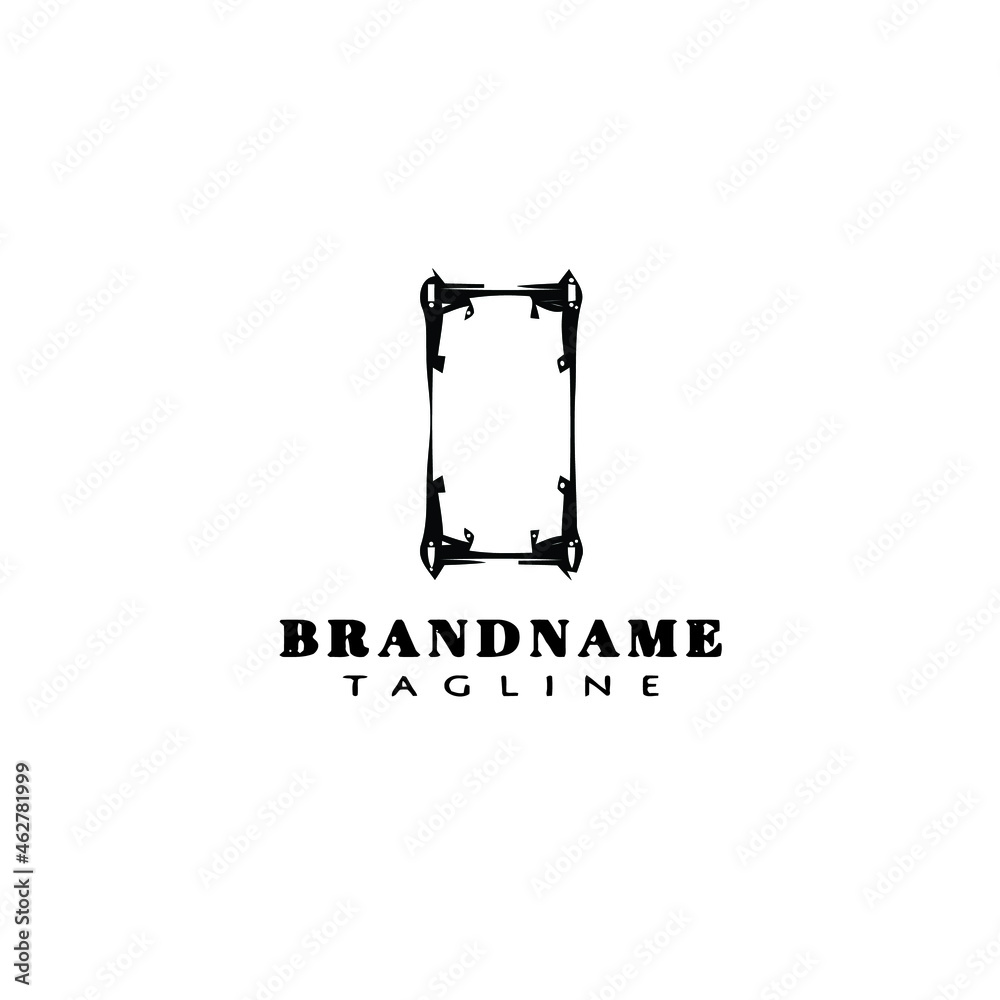 frame border logo cartoon cute black icon creative vector illustration