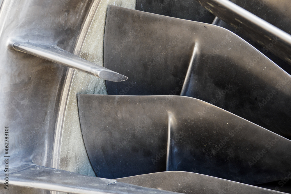 Detail of metal engine blades. Detail of metal engine blades.
