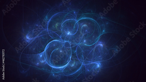 3D rendering abstract multicolor fractal light background