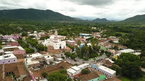 Reverse panoramic shot of Cosala Magic Town between nature, Mexico photo