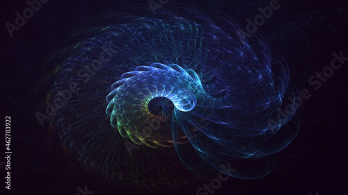 3D rendering abstract colorful fractal light background