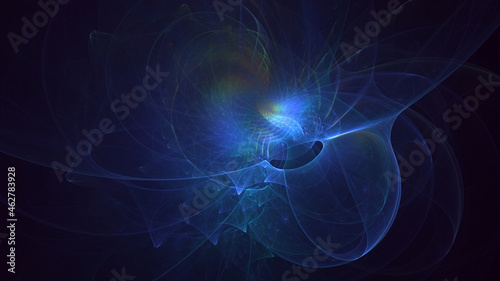 3D rendering abstract multicolor fractal light background