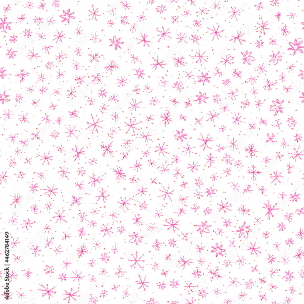 Hand Drawn Snowflakes Christmas Seamless Pattern. Subtle Flying Snow Flakes on chalk snowflakes Background. Artistic chalk handdrawn snow overlay. Rare holiday season decoration. Hand Drawn Snowflakes Christmas Seamless Pattern. Subtle Flying Snow Flakes on chalk snowflakes Background. Artistic chalk handdrawn snow overlay. Rare holiday season decoration.