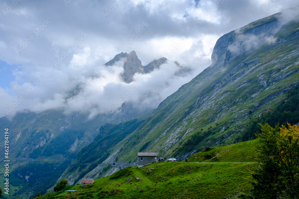France, Hautes-Pyrenees, Scenic view of clouds over Pic de Gabizos France, Hautes-Pyrenees, Scenic view of clouds over Pic de Gabizos
