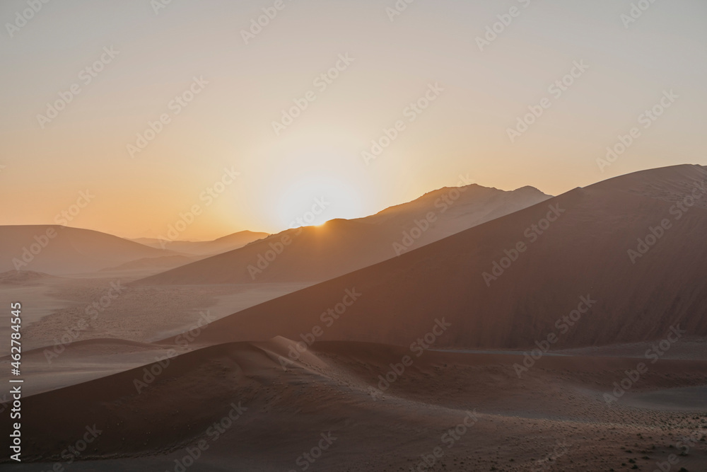 Namibia, Namib desert, Namib-Naukluft National Park, Sossusvlei, sunset at Dune 45 Namibia, Namib desert, Namib-Naukluft National Park, Sossusvlei, sunset at Dune 45