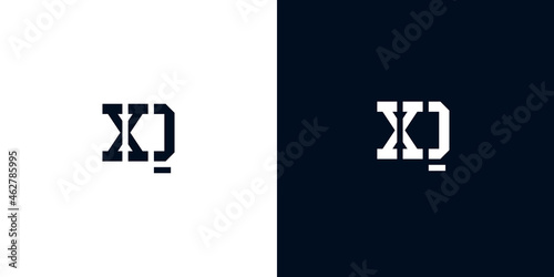 Creative abstract initial letter XQ logo.