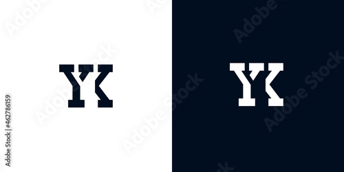 Creative abstract initial letter YK logo.