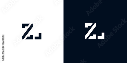 Creative abstract initial letter ZL logo.