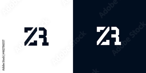 Creative abstract initial letter ZR logo.