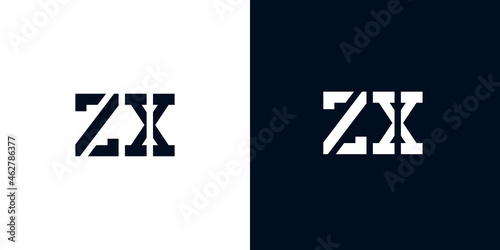 Creative abstract initial letter ZX logo.