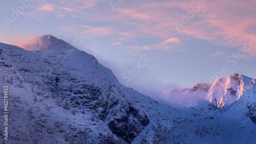 Berchtesgaden Alps at purple dawn