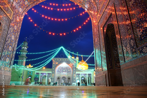 Fatima al-Masumeh shrine during Muharram, Central County, Qom, Iran photo