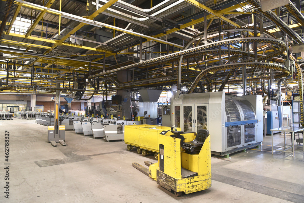 Machines for transport and sorting system in a printing shop Machines for transport and sorting system in a printing shop