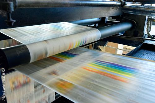 Printing machine in a printing shop photo