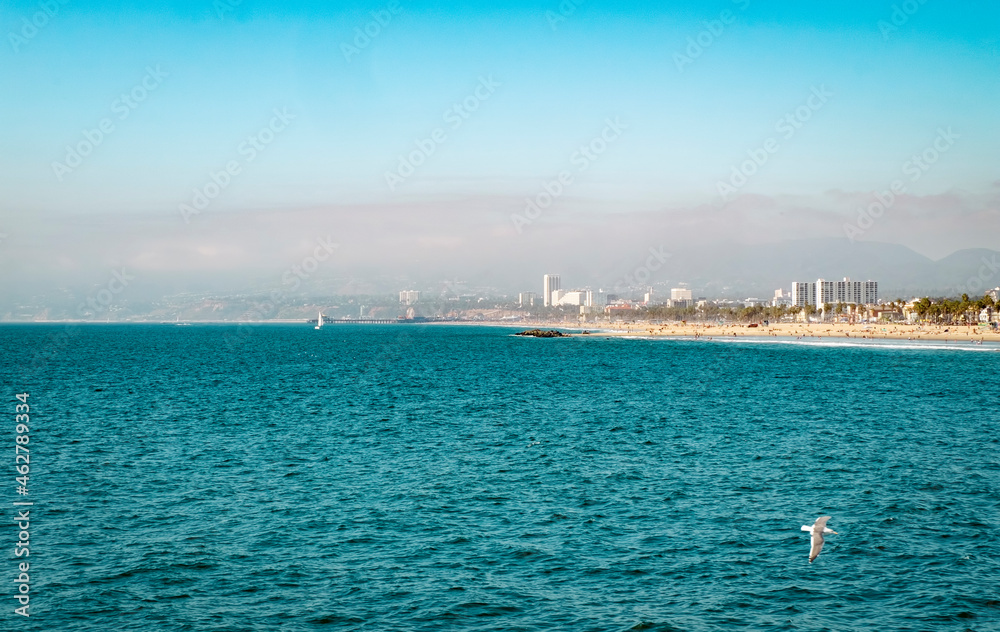 USA, California, Los Angeles, Venice beach with Malibu in the background USA, California, Los Angeles, Venice beach with Malibu in the background