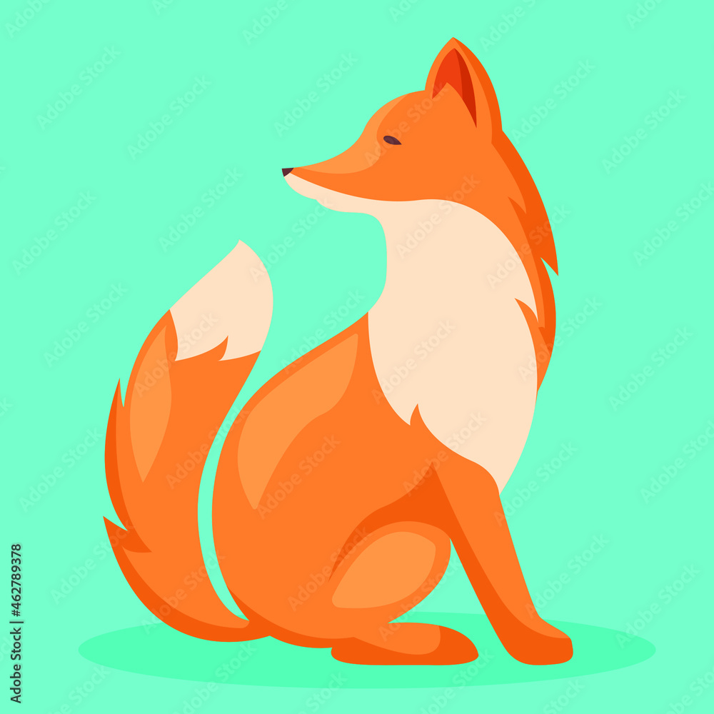 Fox in cartoon style isolated on background Fox in cartoon style isolated on background