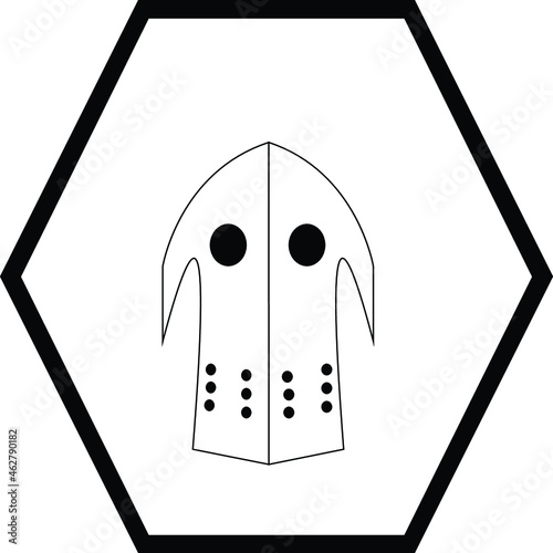vector illustration of black and white templar mask