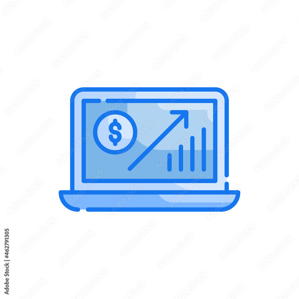 Growth dynamics vector blue colour icon style illustration. EPS 10 file Growth dynamics vector blue colour icon style illustration. EPS 10 file