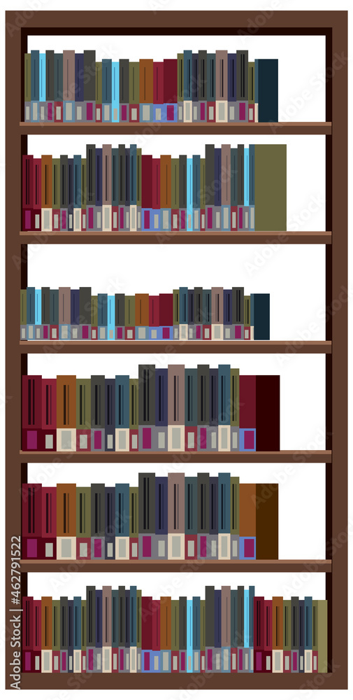 Bookcase with books on white background Bookcase with books on white background