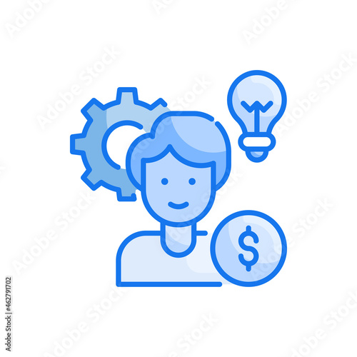 Talent Management vector blue colour icon style illustration. EPS 10 file