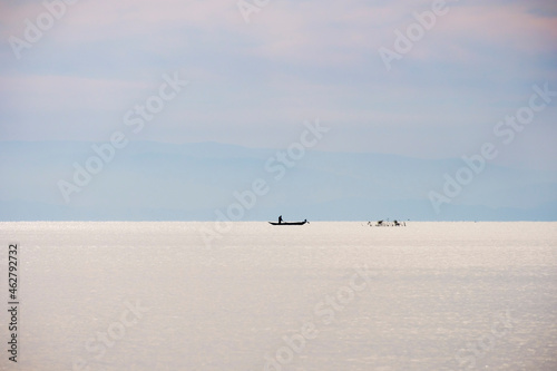 Montenegro, Bar province, fishing boat on Lake Skadar photo