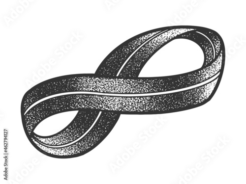 Mobius strip band or loop sketch raster photo