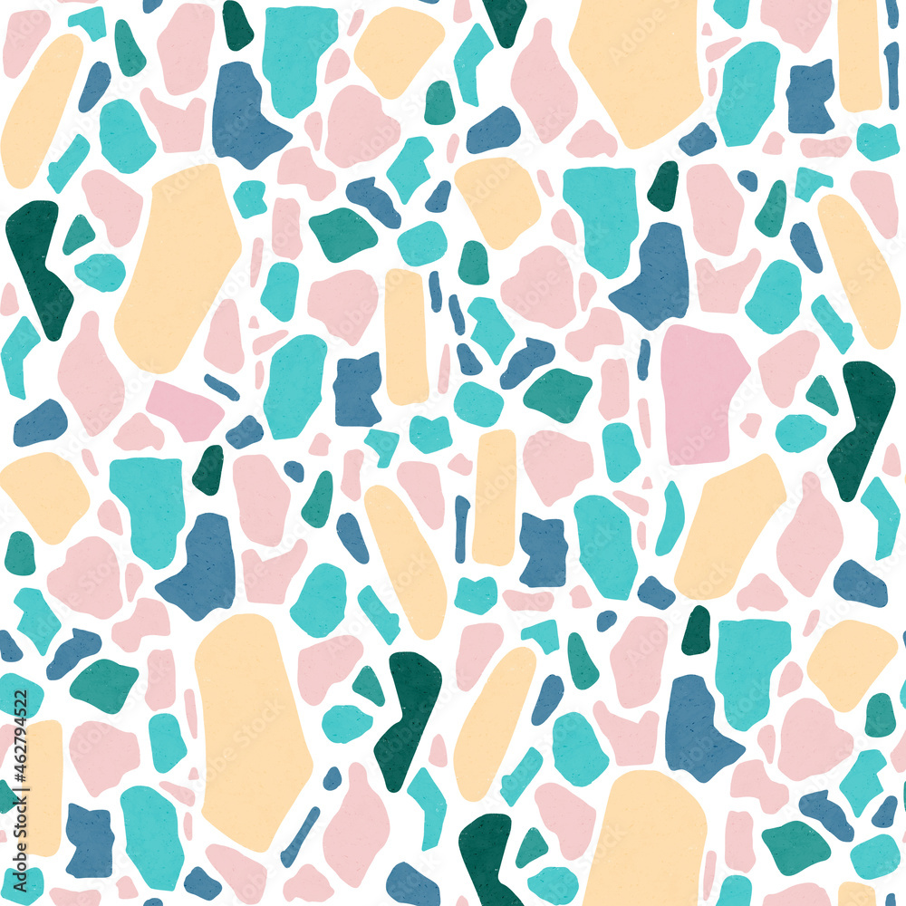 Terrazzo Seamless Pattern: Modern Abstract