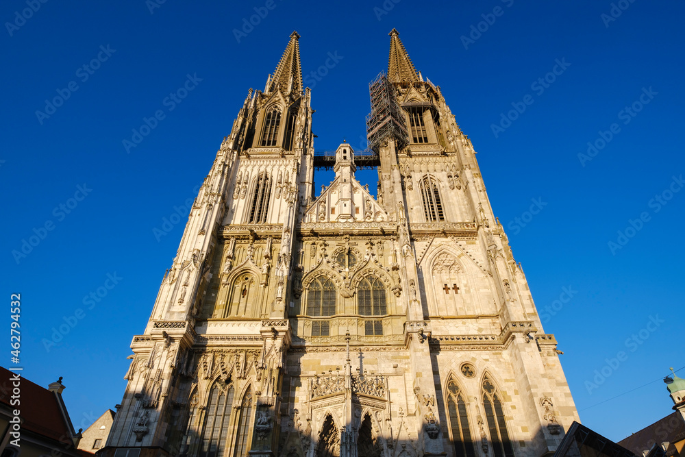Germany, Bavaria, Regensburg, Low angle view of Regensburg Cathedral Germany, Bavaria, Regensburg, Low angle view of Regensburg Cathedral