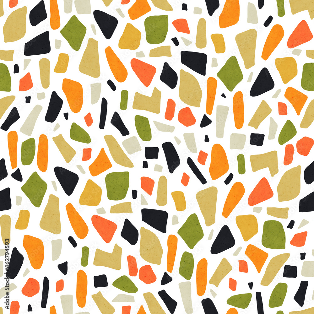Terrazzo Seamless Pattern: Modern Abstract Terrazzo Seamless Pattern: Modern Abstract