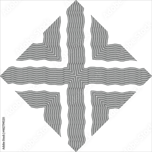 Lines Motifs Pattern. Ornamental Decoration for Interior, Exterior, Carpet, Textile, Garment, Cloth, Silk, Tile, Plastic, Paper, Wrapping, Wallpaper, Pillow, Sofa, Background, Ect. Vector Illustration