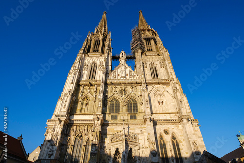 Germany, Bavaria, Regensburg, Low angle view of Regensburg Cathedral photo