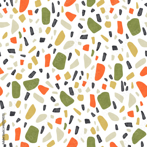 Terrazzo Seamless Pattern: Modern Abstract