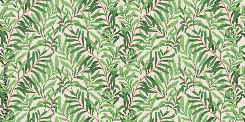Floral Pattern in William Morris Style - obrazy, fototapety, plakaty 