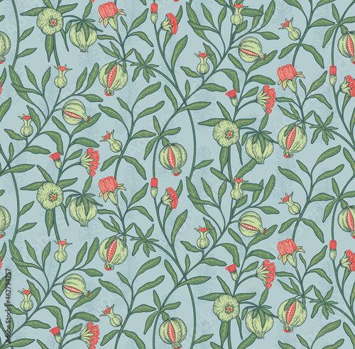 Canvas Print Floral Pattern in William Morris Style