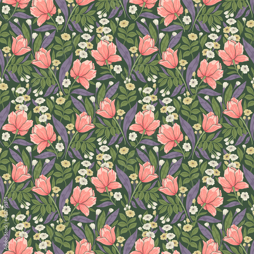 Floral Pattern in William Morris Style