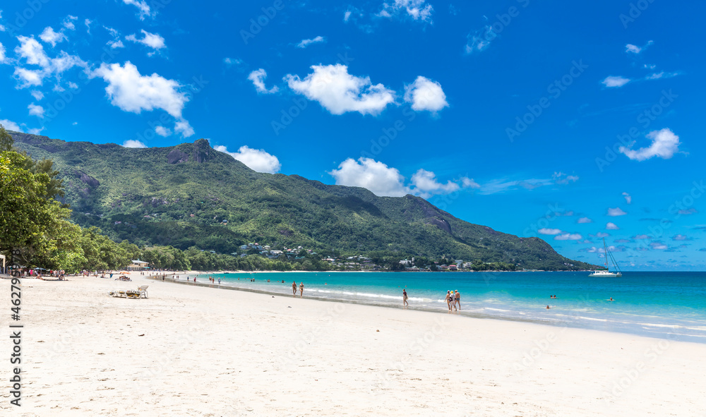 Seychelles, Mahe, Beau Vallon Beach in summer Seychelles, Mahe, Beau Vallon Beach in summer