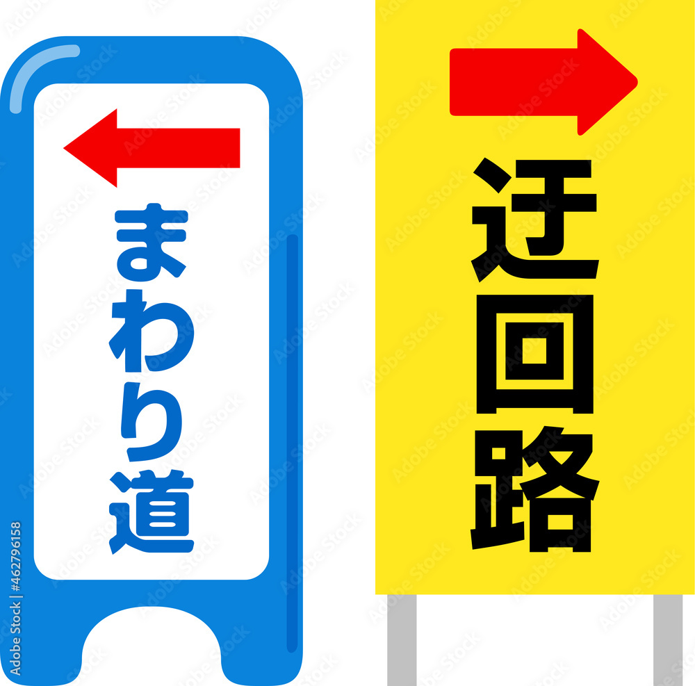 迂回路、まわり道の看板 Stock ベクター | Adobe Stock