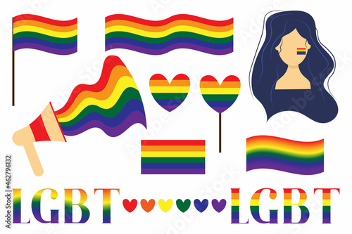 Lgbt set. A set of elements for the pride month.
