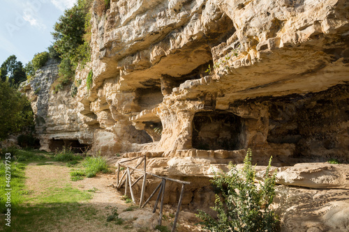 Italy, Sicily, Province of Ragusa, Parco Archeologico Forza, Cava d`Ispica, Grotte cadute photo