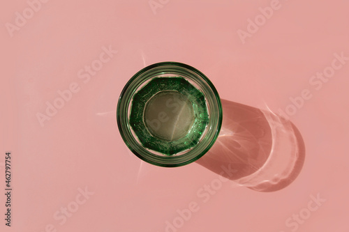 Studio shot of glass of carbonated water
