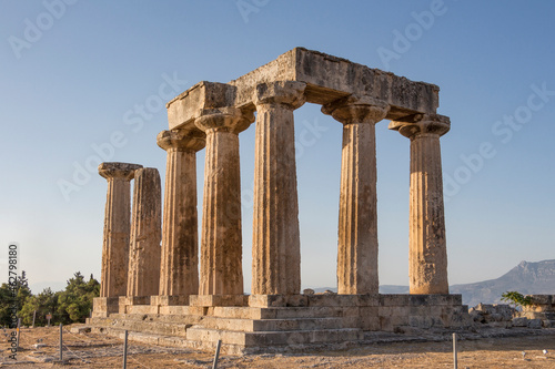 Archaic Temple of Apollo, Dorian columns, Corinth, Greece photo