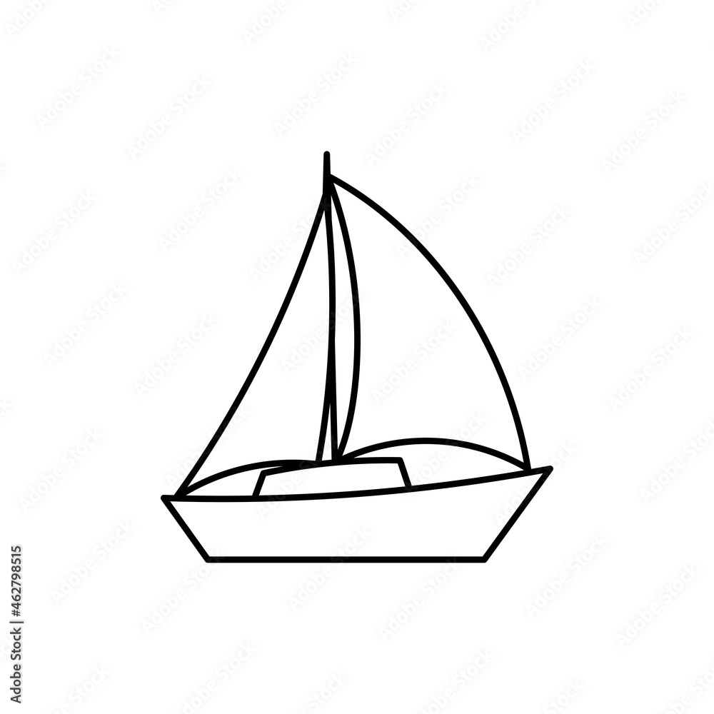 Sailboat icon design template vector isolated illustration
