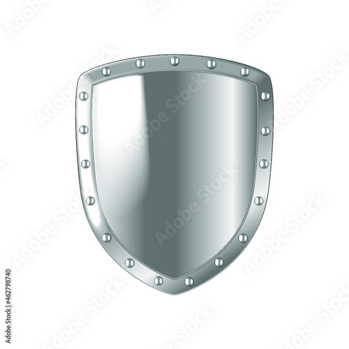 Silver shield  isolated on a white background