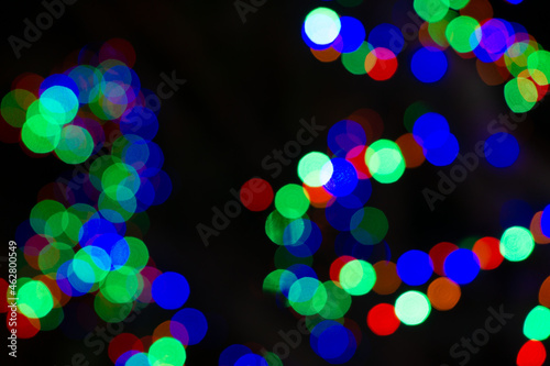 Lots of colorful blurred circles of light