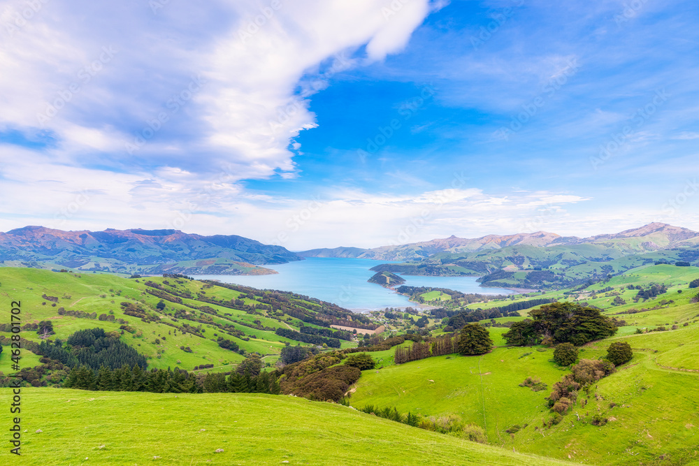 New Zealand, South Island, Akaroa, Scenic view of coast New Zealand, South Island, Akaroa, Scenic view of coast