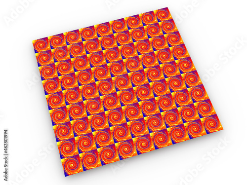 Vibrant LSD blotter repeating pattern, 3d rendering photo
