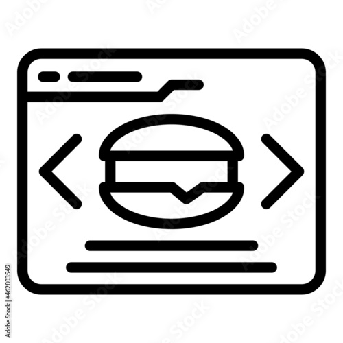 Online burger order icon outline vector. Menu service. Lunch food